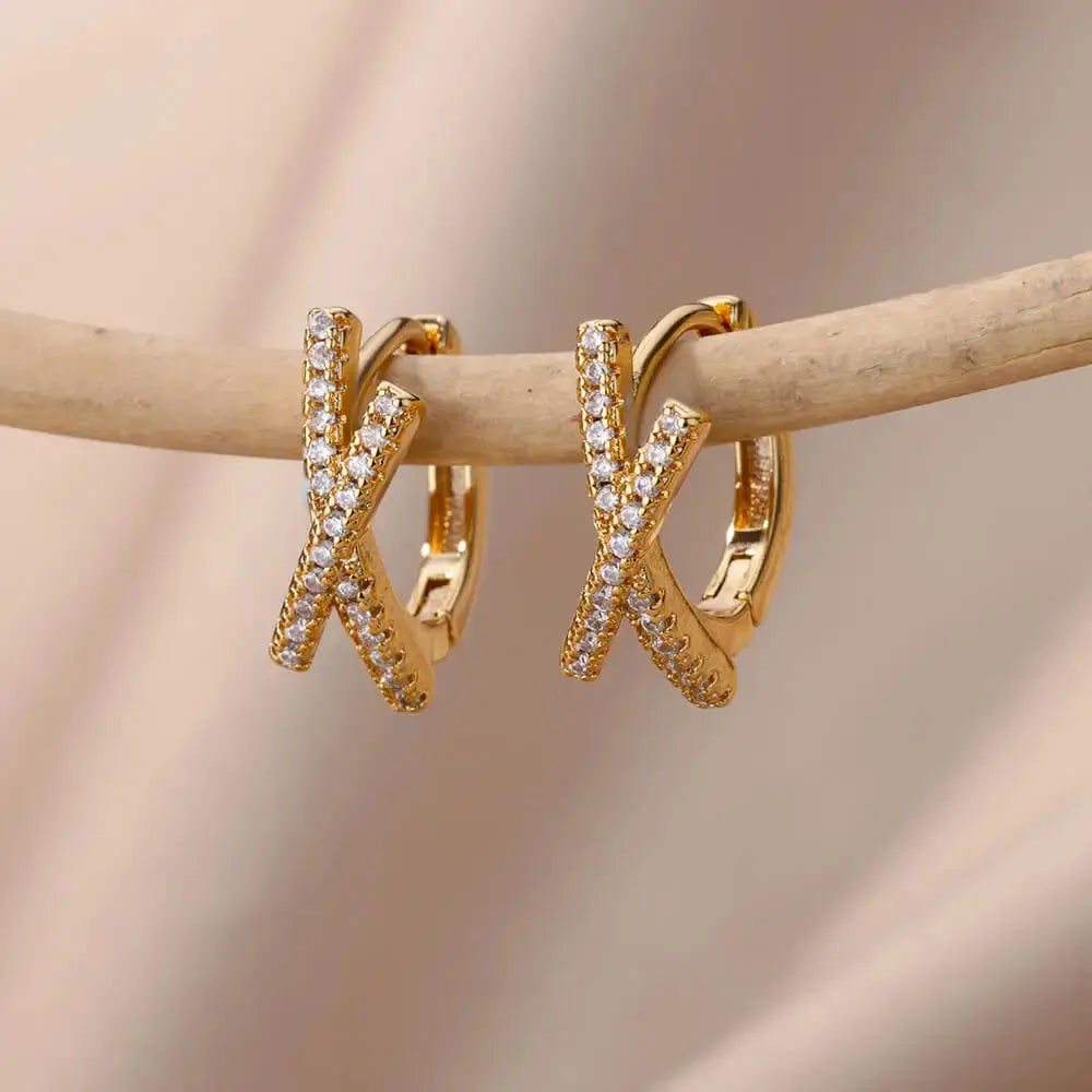Boucles d'Oreilles Pendantes Cercle Zircon Femme - BMYANY