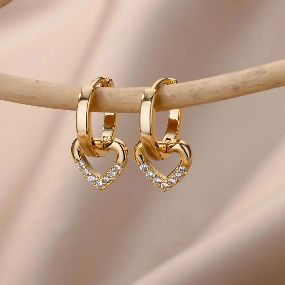 Boucles d'Oreilles Pendantes Cercle Zircon Femme - BMYANY