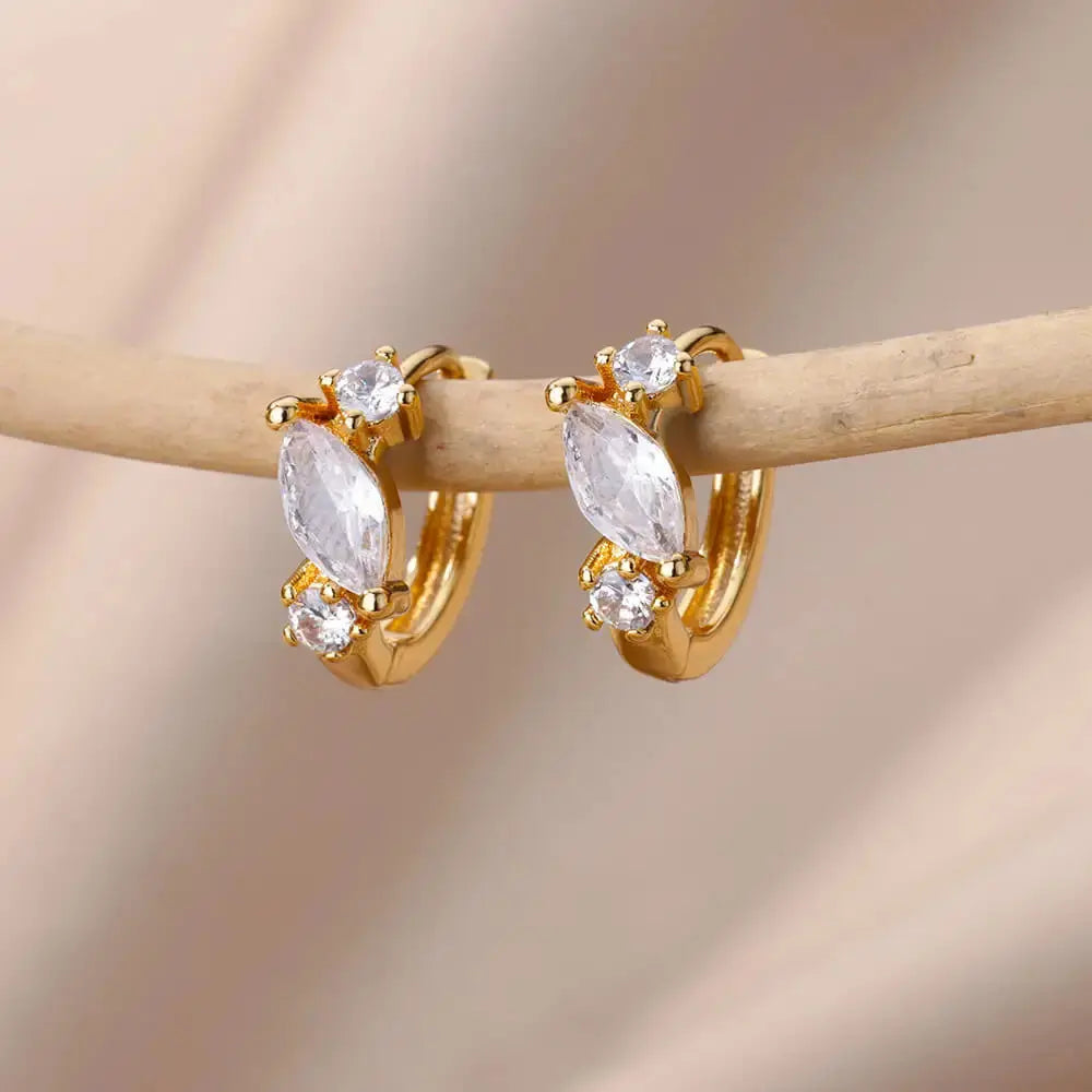 Boucles d'Oreilles Pendantes Cercle Zircon Femme - BMYANY