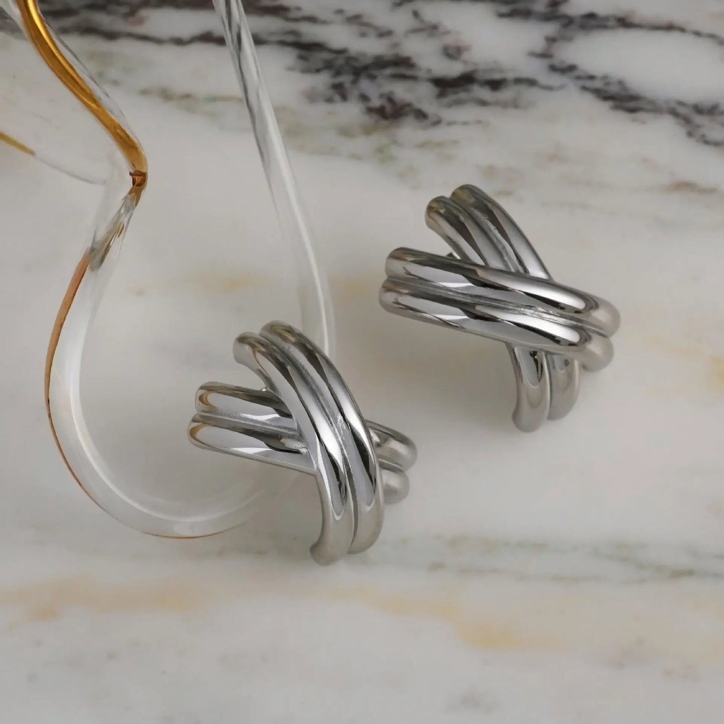 Boucles d’Oreilles Rétro Élégantes en Acier Titane - BMYANY