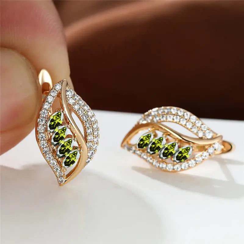 Boucles d’Oreilles Trèfle Zircon Or - BMYANY