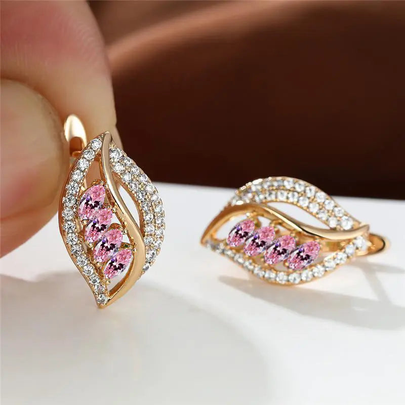 Boucles d’Oreilles Trèfle Zircon Or - BMYANY