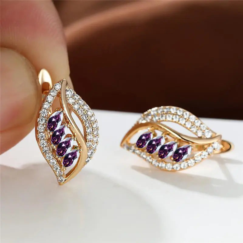 Boucles d’Oreilles Trèfle Zircon Or - BMYANY