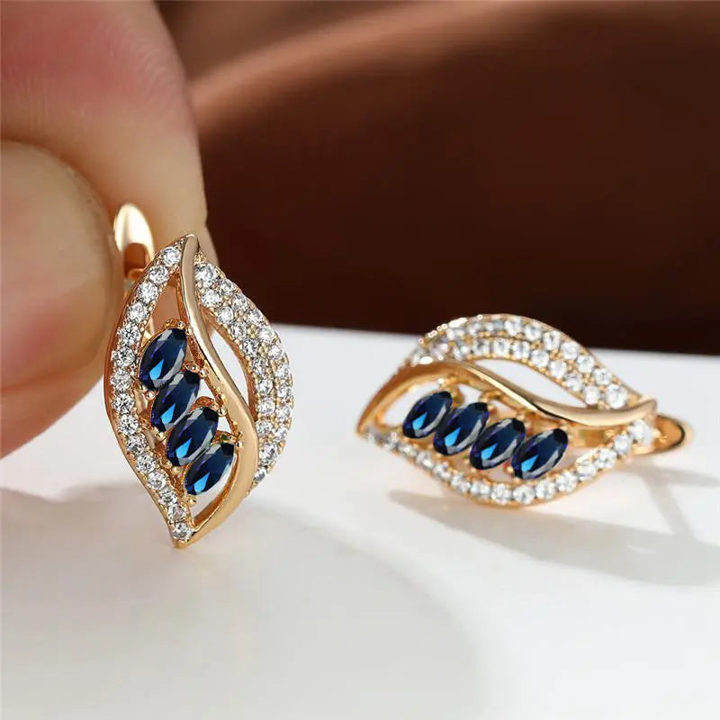 Boucles d’Oreilles Trèfle Zircon Or - BMYANY
