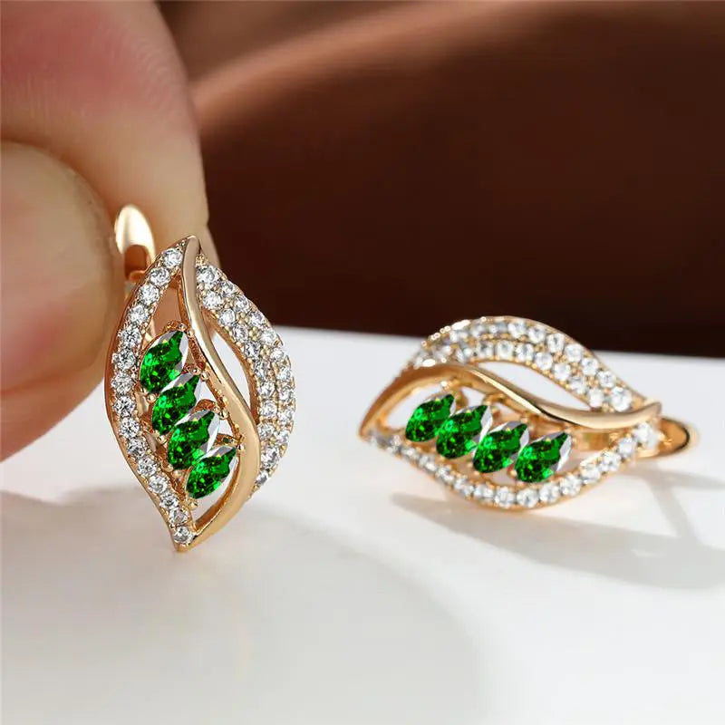 Boucles d’Oreilles Trèfle Zircon Or - BMYANY