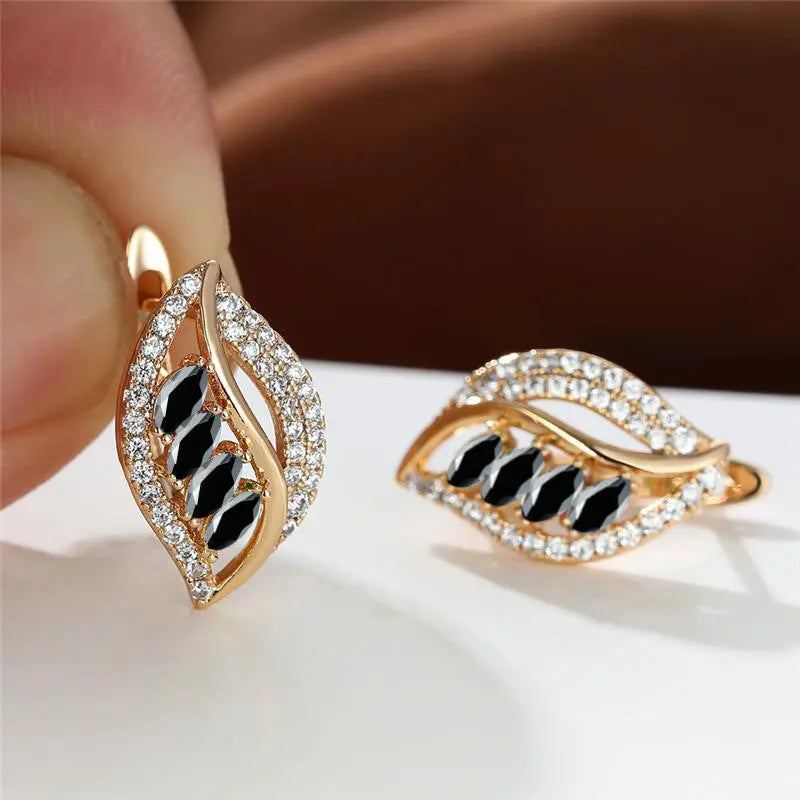 Boucles d’Oreilles Trèfle Zircon Or - BMYANY