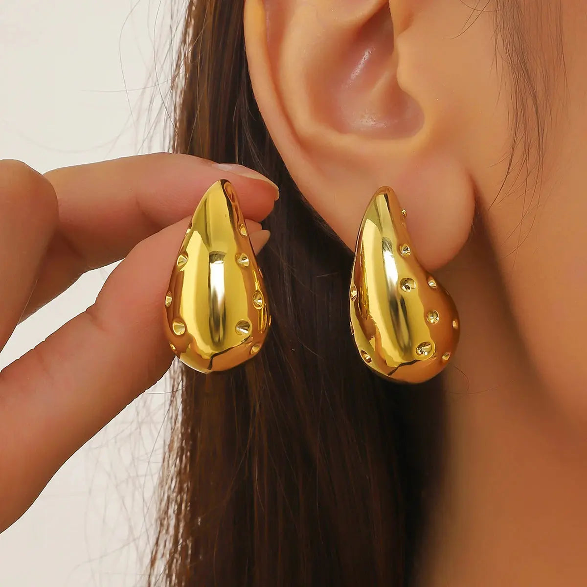 Boucles d’Oreilles Vintage Dorées Fleurs Femmes - Design Français Mat - BMYANY