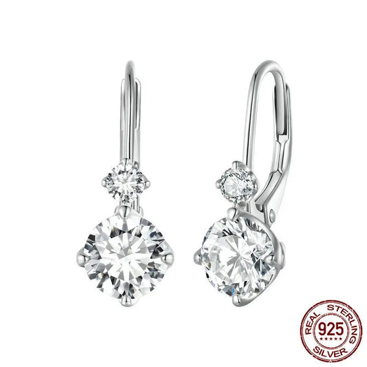 Boucles d’Oreilles clips Argent Sterling S925 Moissanite 1 Carat - Luxe Abordable - BMYANY