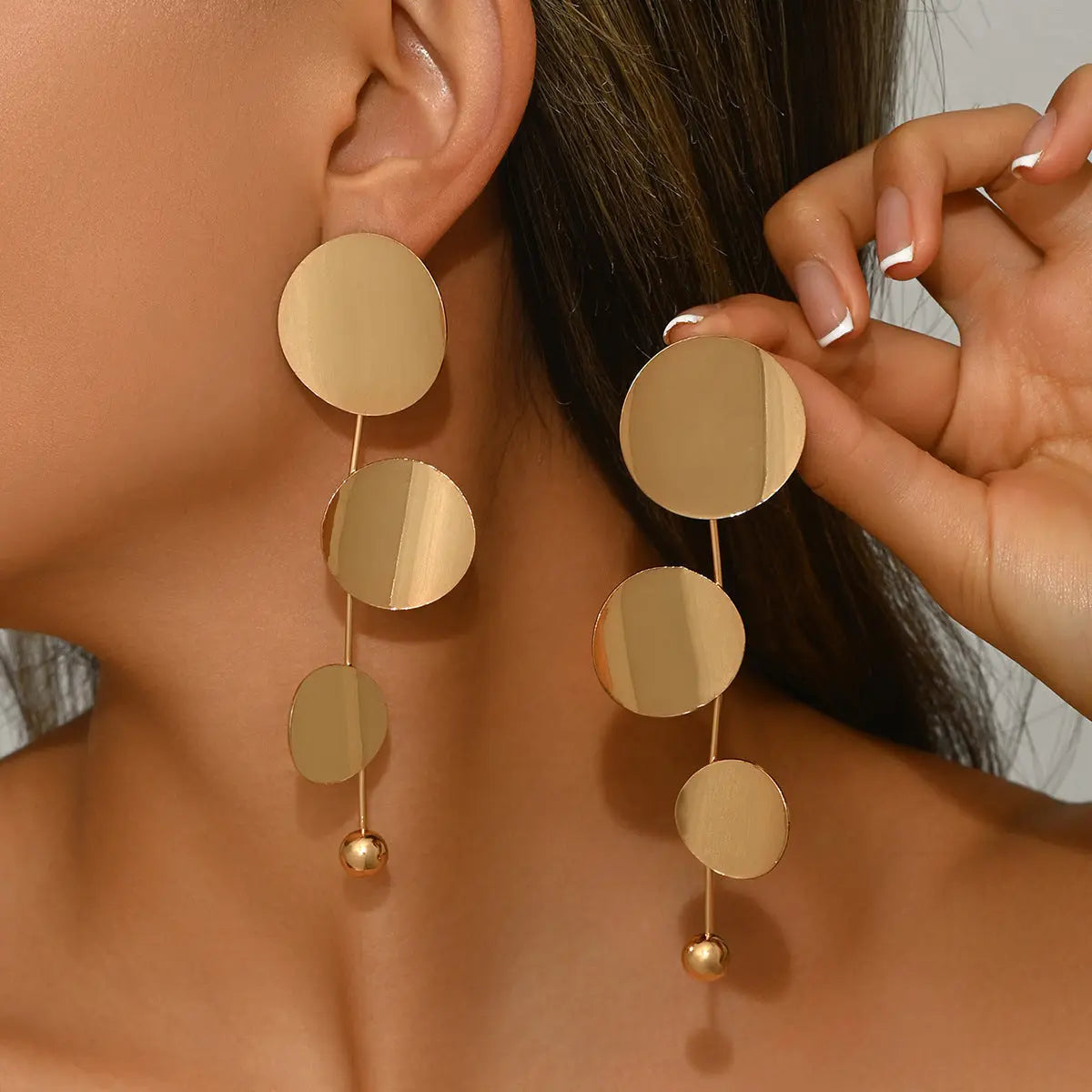 Boucles d'oreilles géométriques rondes pour femmes - BMYANY