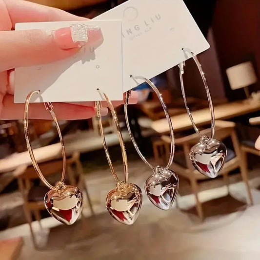 Boucles d'oreilles pendantes pendentif cœur, collection 2026 - BMYANY