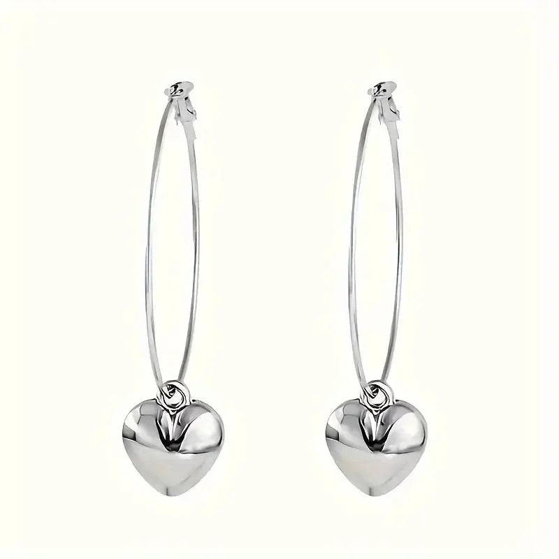 Boucles d'oreilles pendantes pendentif cœur, collection 2026 - BMYANY