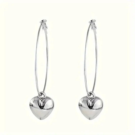 Boucles d'oreilles pendantes pendentif cœur, collection 2026 - BMYANY