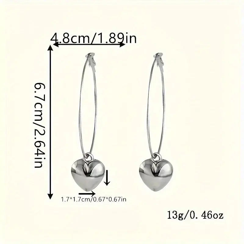 Boucles d'oreilles pendantes pendentif cœur, collection 2026 - BMYANY