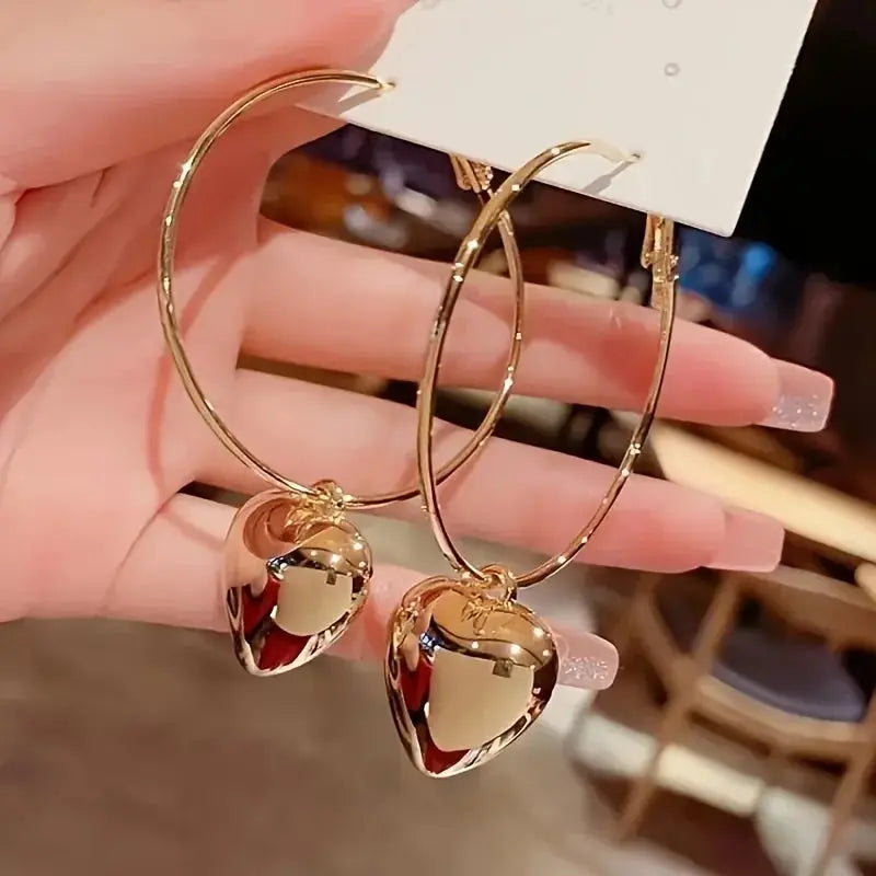 Boucles d'oreilles pendantes pendentif cœur, collection 2026 - BMYANY