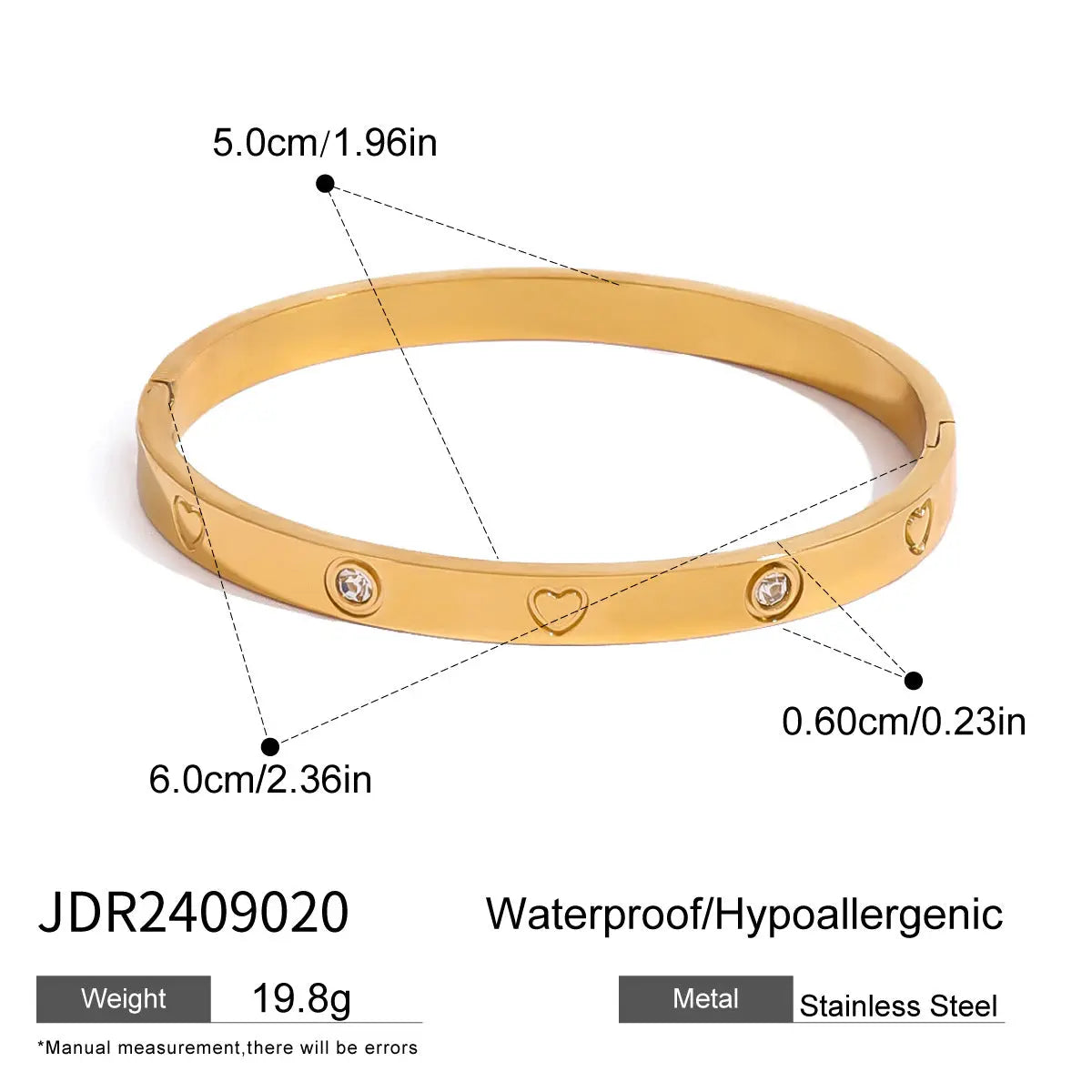 Bracelet Acier Inoxydable Zircon avec Fermoir Style Européen - BMYANY
