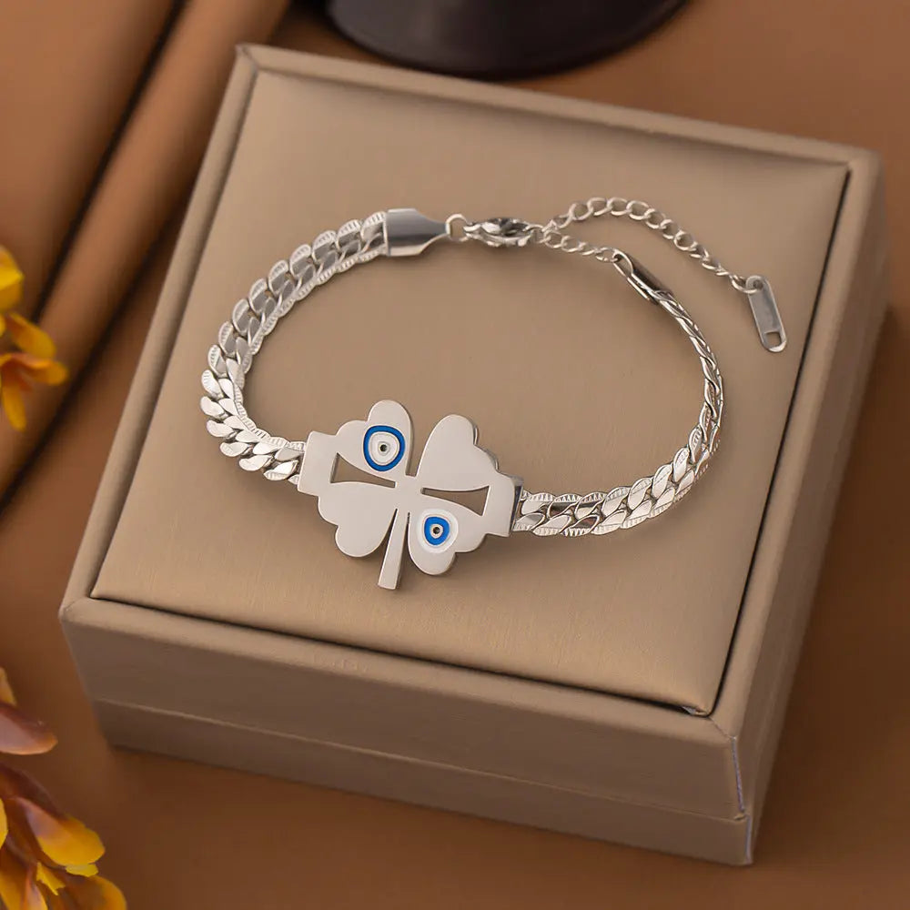 Bracelet Acier Inoxydable Écailles Fleurs Arbre Chance - Design Participation - BMYANY