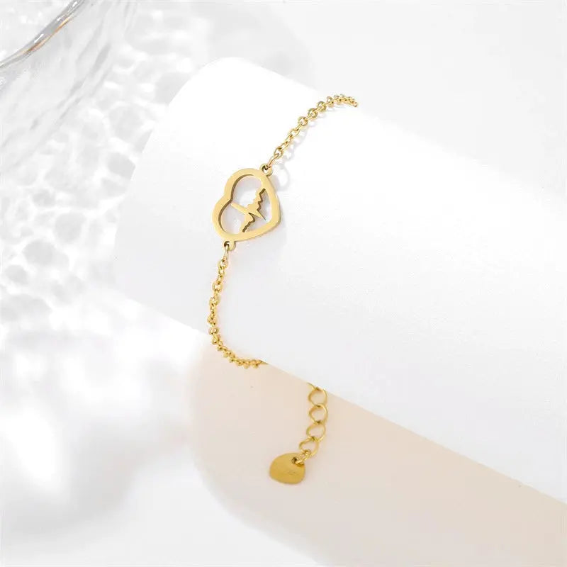 Bracelet ECG en forme de cœur pour femme - Bijou de main polyvalent - BMYANY