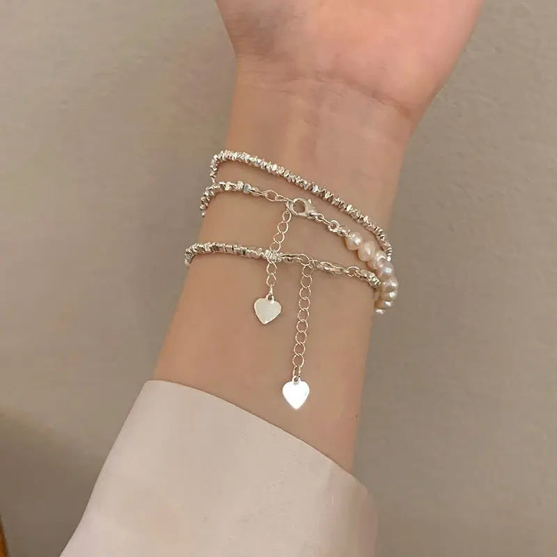 Bracelet Femme Argent avec Perles Tendance - BMYANY