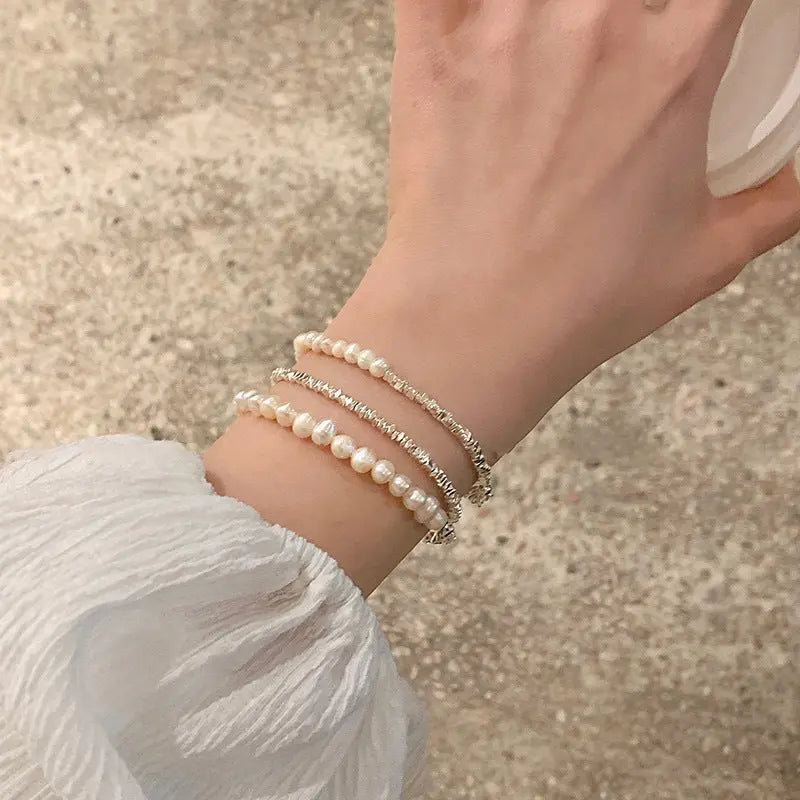 Bracelet Femme Argent avec Perles Tendance - BMYANY