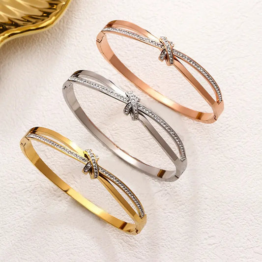 Bracelet Femme Nœud Acier Titane - Style Luxe Minimaliste 3 Couleurs - BMYANY
