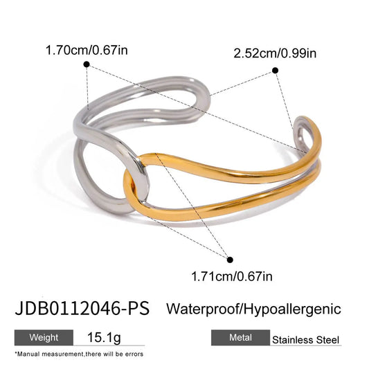 Bracelet Femme Noria Bicolore Or - Jonc Acier - BMYANY