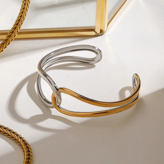 Bracelet Femme Noria Bicolore Or - Jonc Acier - BMYANY