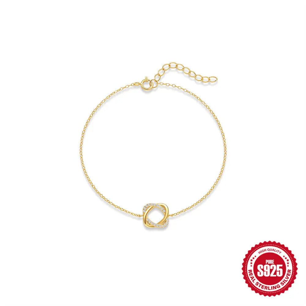 Bracelet Femme  en argent sterling avec anneau en diamant - BMYANY