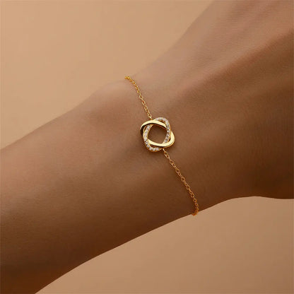 Bracelet Femme  en argent sterling avec anneau en diamant - BMYANY