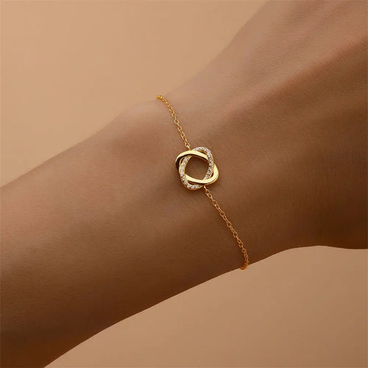 Bracelet Femme  en argent sterling avec anneau en diamant - BMYANY
