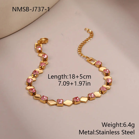 Bracelet Femmes Zircon Coloré - Bijou Élégant Haute Qualité Anti Décoloration - BMYANY