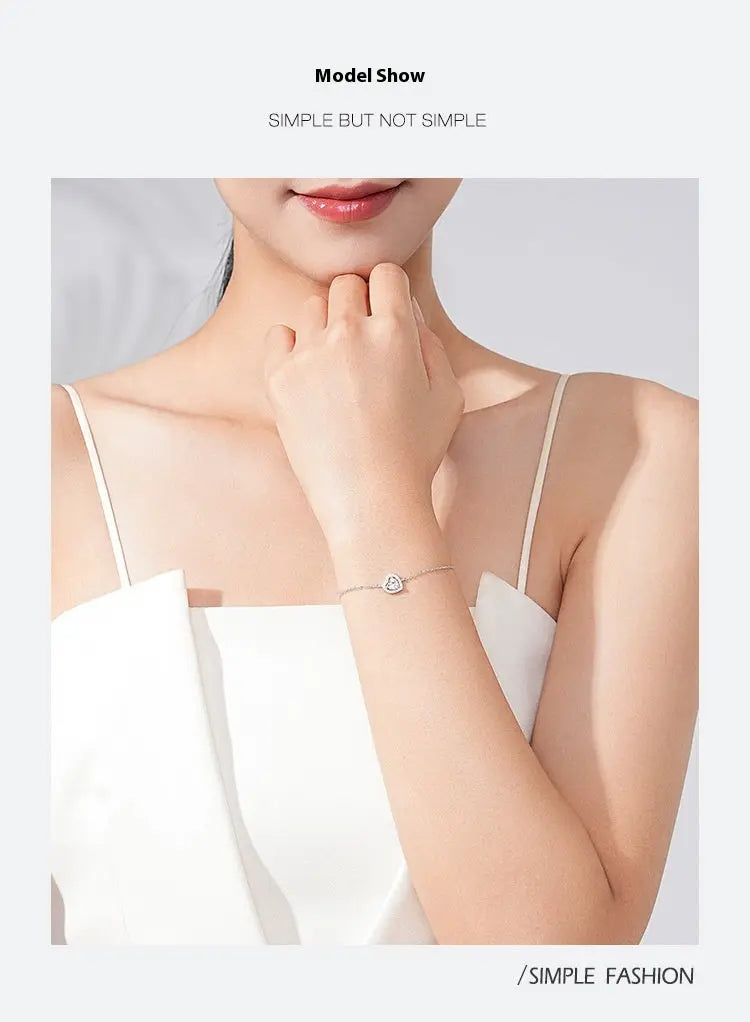 Bracelet Fin Femme Argent Sterling S925 avec Diamant - BMYANY