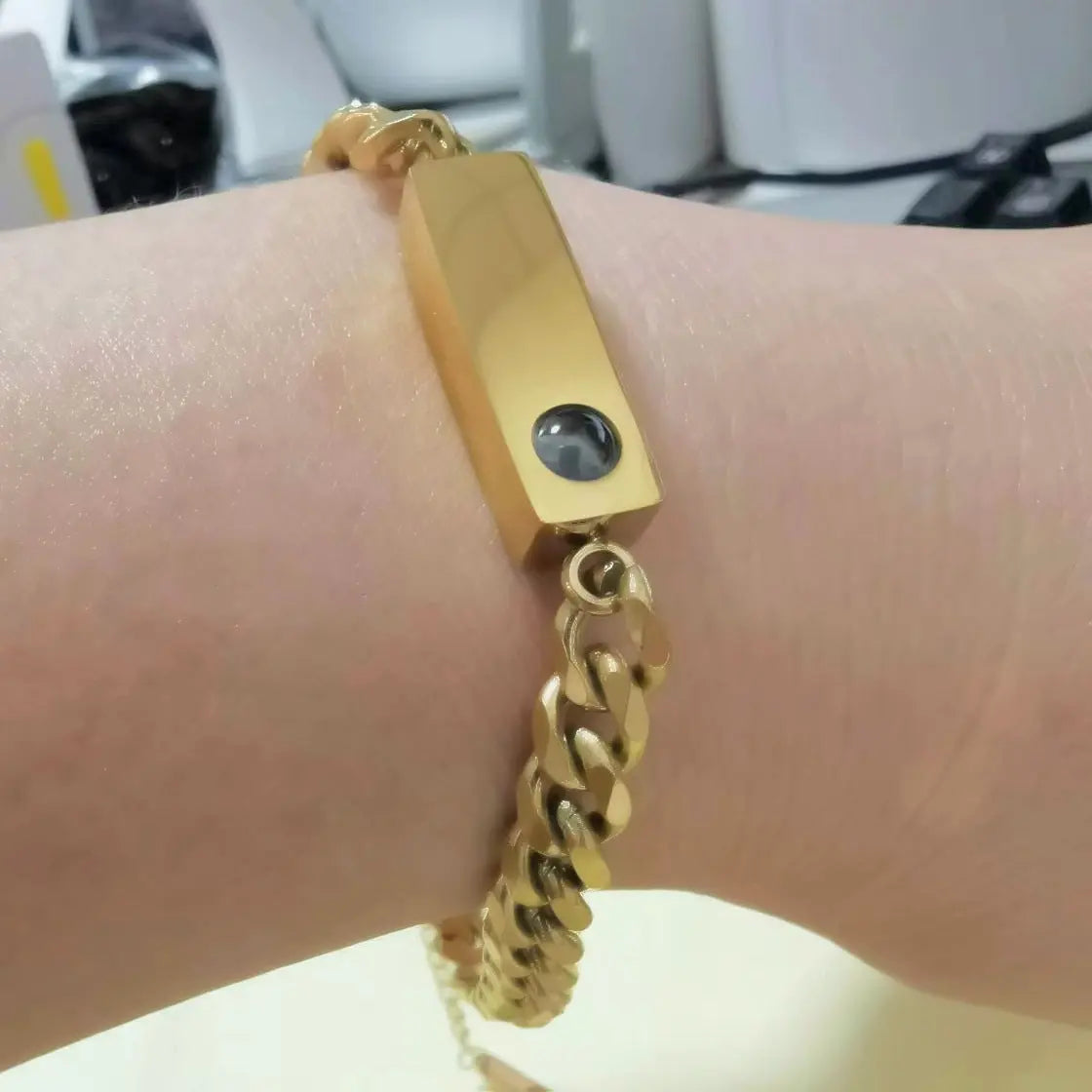Bracelet Homme Couple Acier Titane Projection Photo Couleur - BMYANY