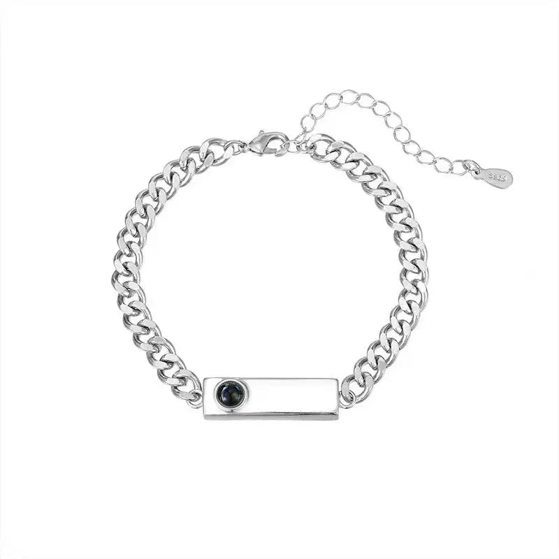 Bracelet Homme Couple Acier Titane Projection Photo Couleur - BMYANY