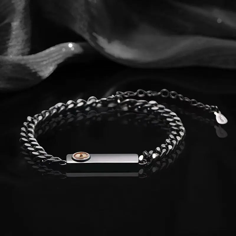 Bracelet Homme Couple Acier Titane Projection Photo Couleur - BMYANY
