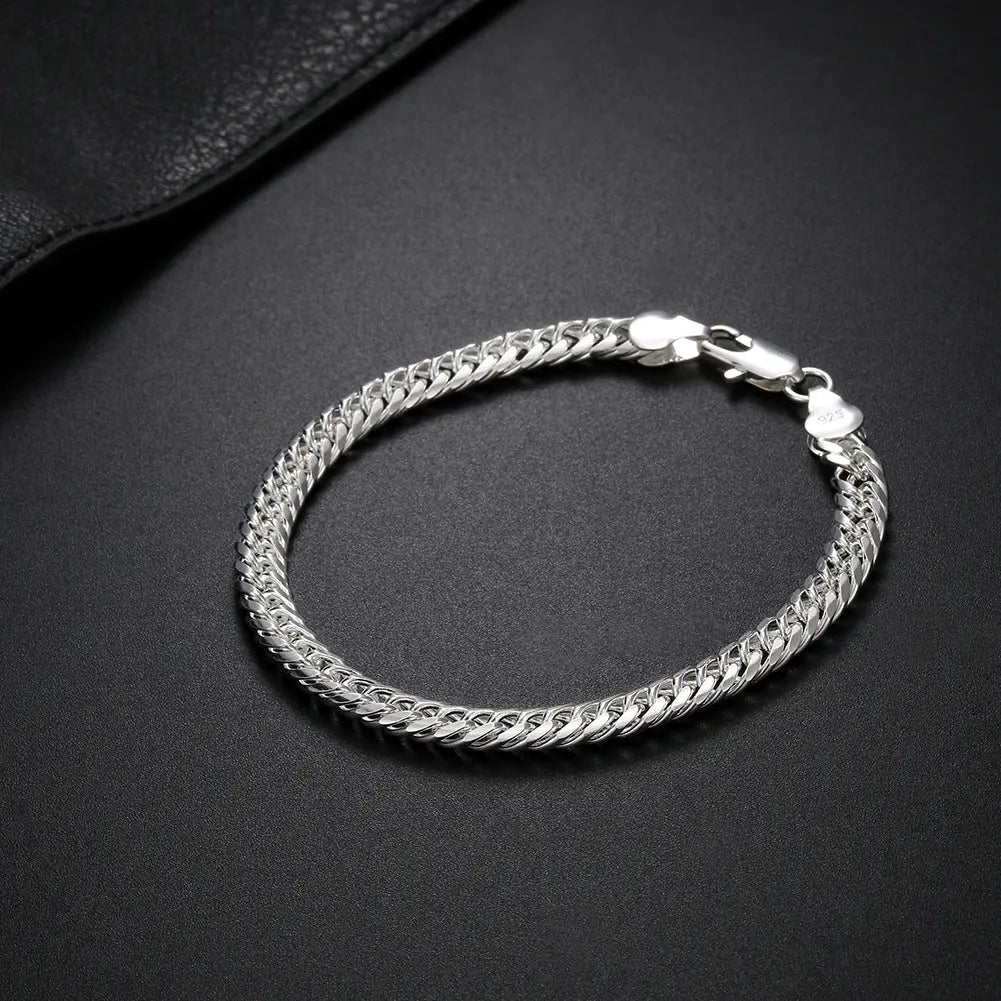 Bracelet Homme Plaqué Argent 18K 6MM Pavé Complet - BMYANY