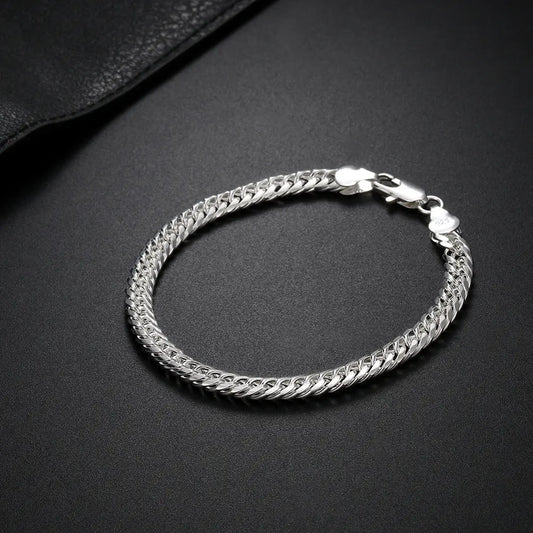Bracelet Homme Plaqué Argent 18K 6MM Pavé Complet - BMYANY
