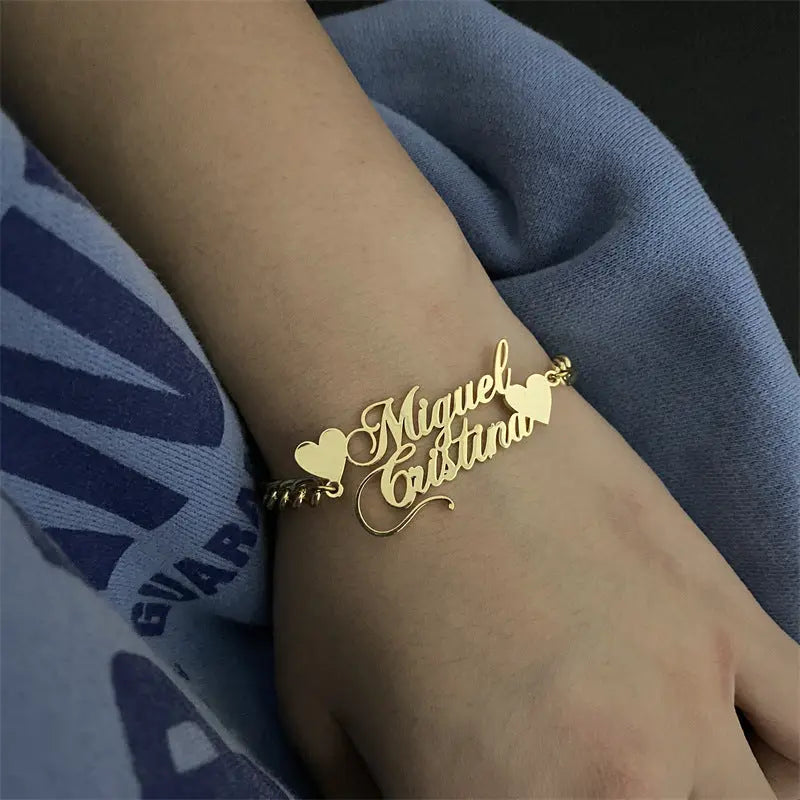 Bracelet Prénom Personnalisable Acier Inoxydable Femme DIY - BMYANY