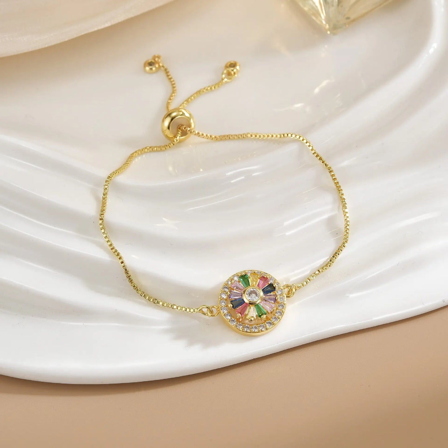 Bracelet Rotatif Floral Femme Plaqué Or - Cuivre Pur Design Élégant - BMYANY