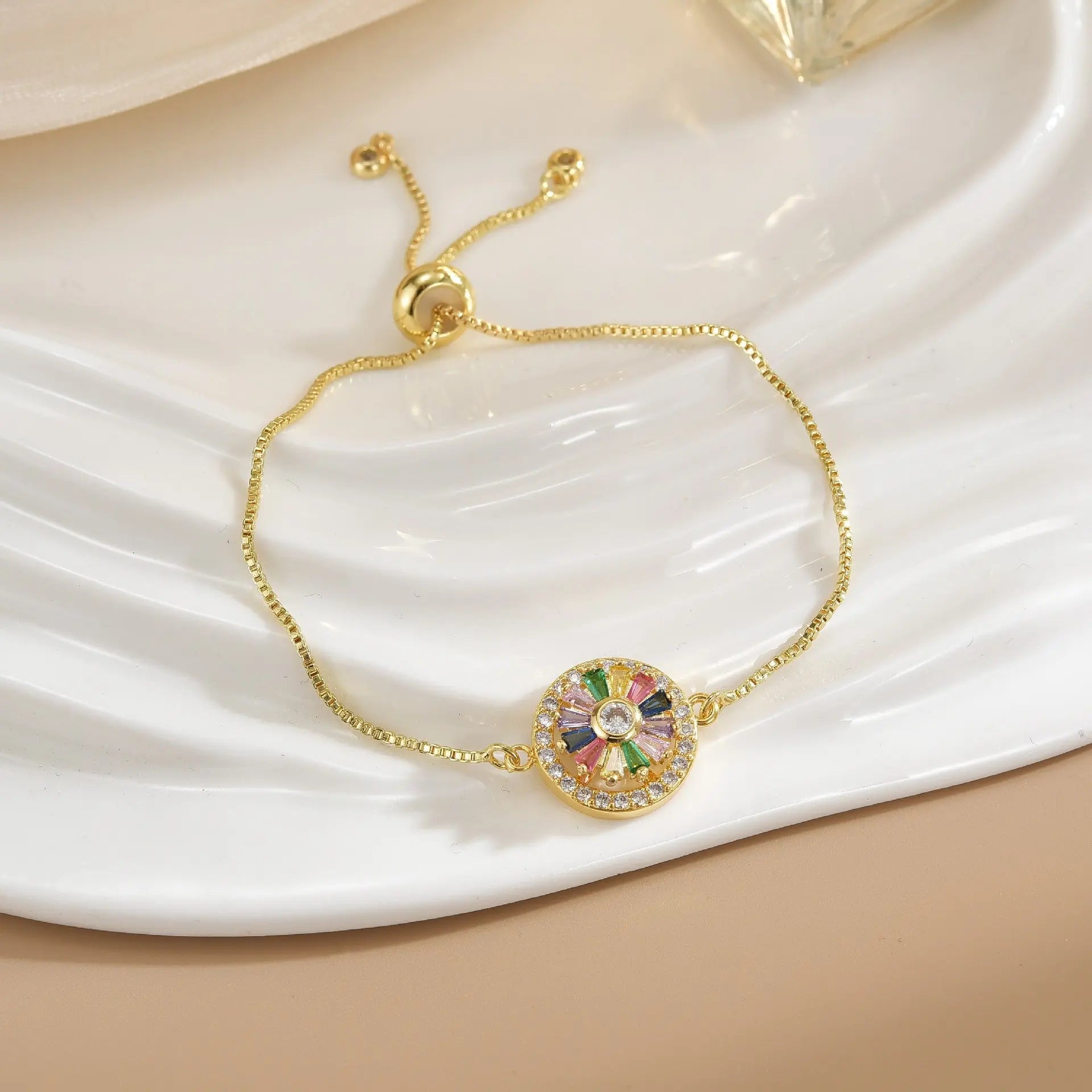 Bracelet Rotatif Floral Femme Plaqué Or - Cuivre Pur Design Élégant - BMYANY