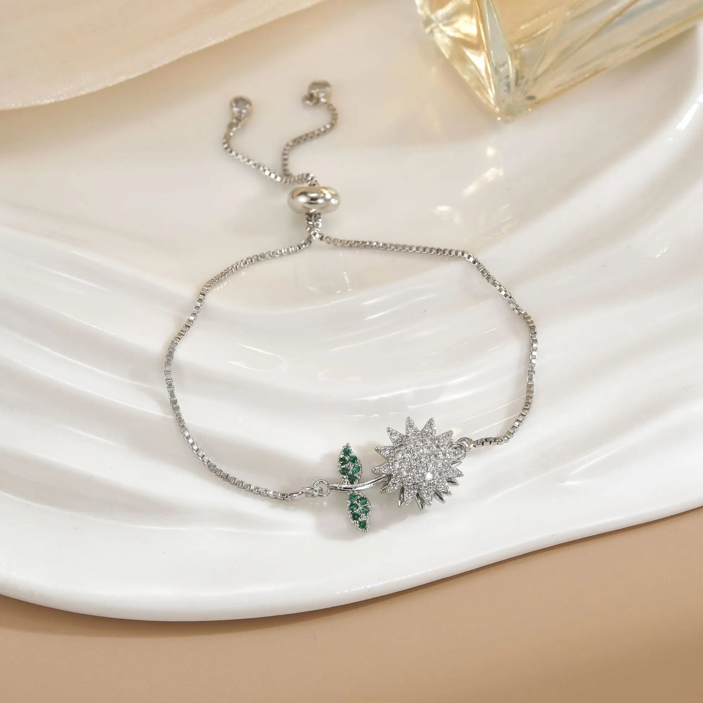 Bracelet Rotatif Floral Femme Plaqué Or - Cuivre Pur Design Élégant - BMYANY