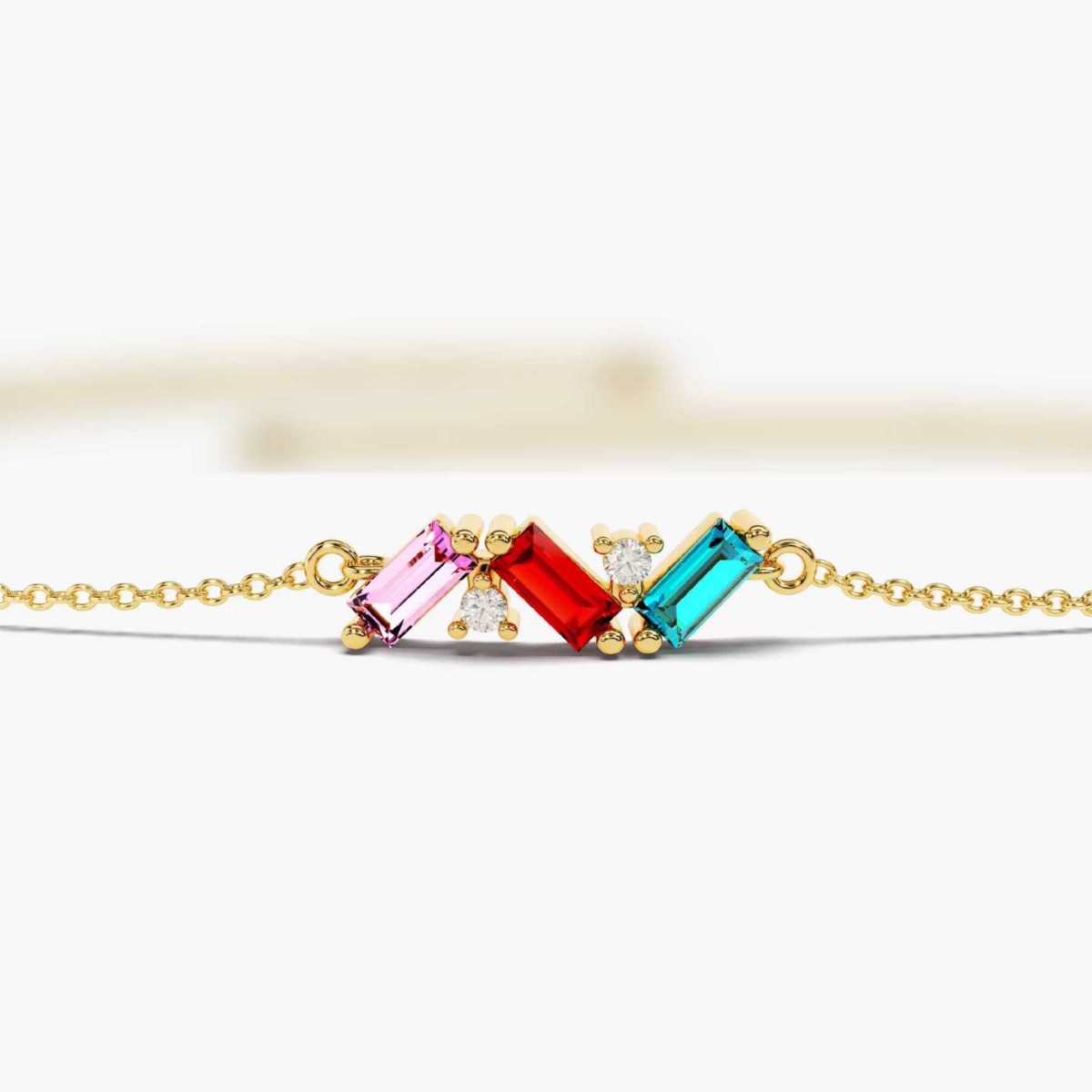 Bracelet Zircon Coloré Rectangulaire - Bijou Élégant - BMYANY