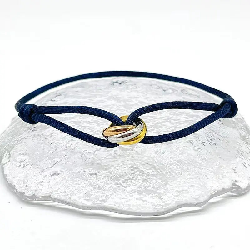 Bracelet ajustable Acier Inoxydable trois anneaux - DIY personnalisable - BMYANY