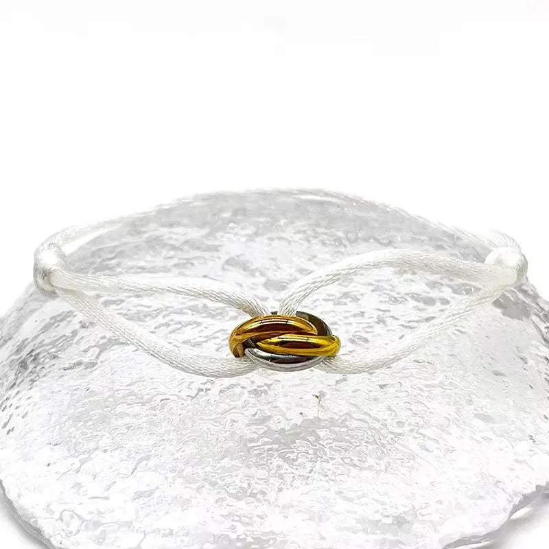 Bracelet ajustable Acier Inoxydable trois anneaux - DIY personnalisable - BMYANY