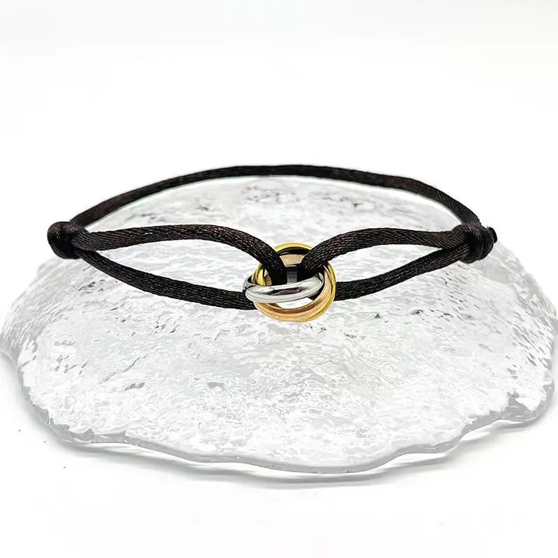 Bracelet ajustable Acier Inoxydable trois anneaux - DIY personnalisable - BMYANY