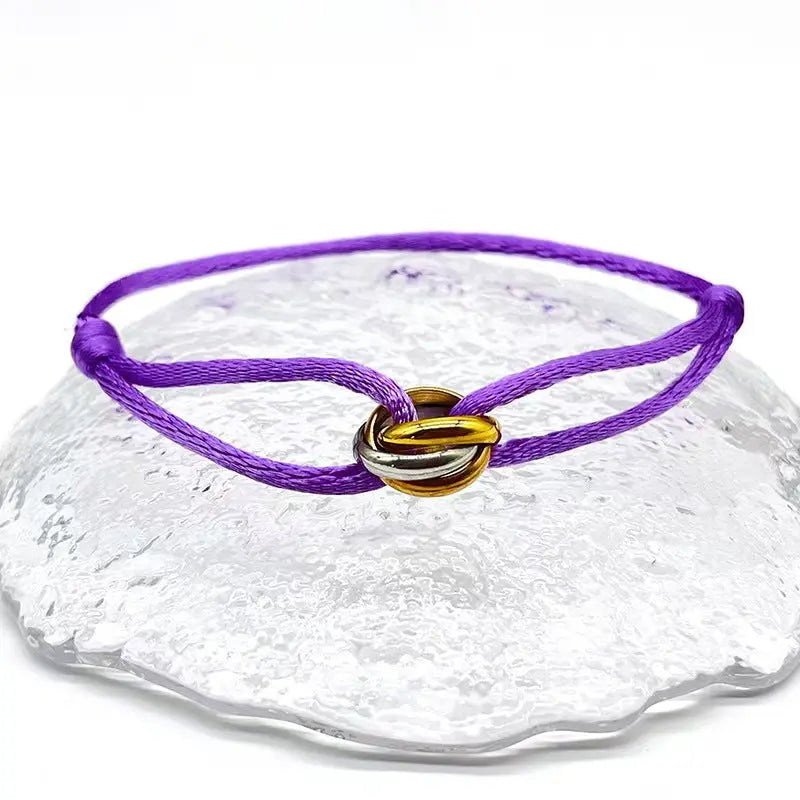 Bracelet ajustable Acier Inoxydable trois anneaux - DIY personnalisable - BMYANY