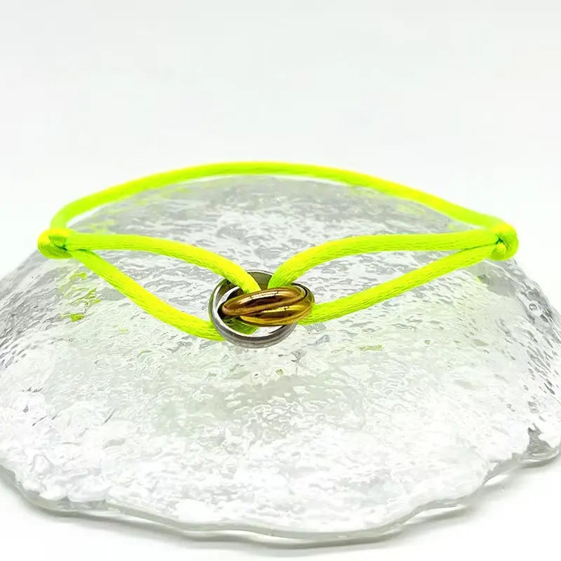 Bracelet ajustable Acier Inoxydable trois anneaux - DIY personnalisable - BMYANY