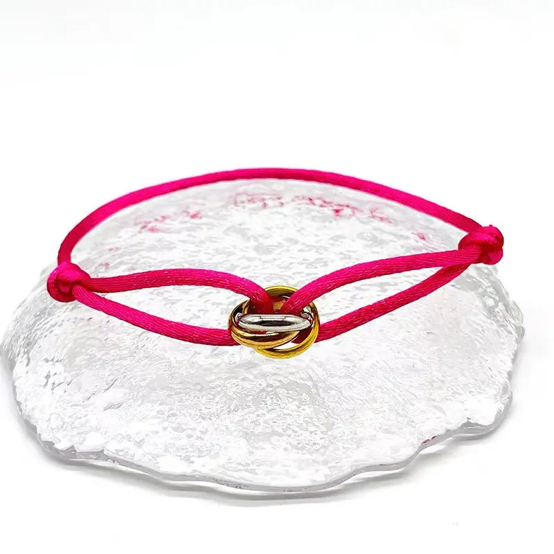 Bracelet ajustable Acier Inoxydable trois anneaux - DIY personnalisable - BMYANY