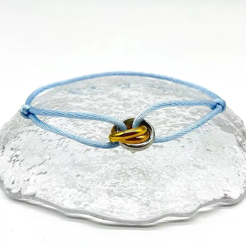 Bracelet ajustable Acier Inoxydable trois anneaux - DIY personnalisable - BMYANY