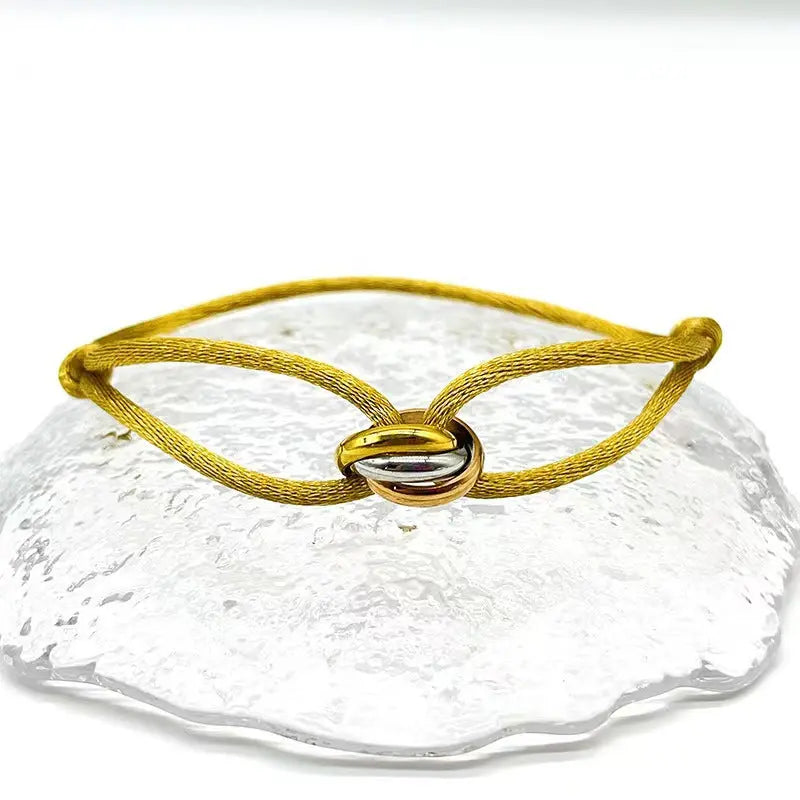 Bracelet ajustable Acier Inoxydable trois anneaux - DIY personnalisable - BMYANY