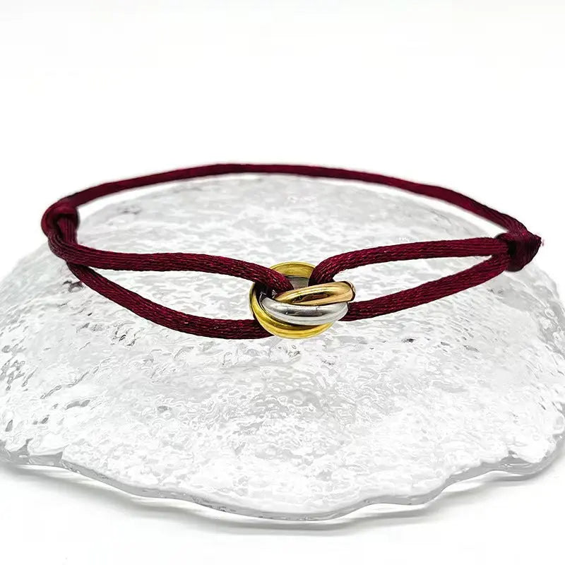Bracelet ajustable Acier Inoxydable trois anneaux - DIY personnalisable - BMYANY